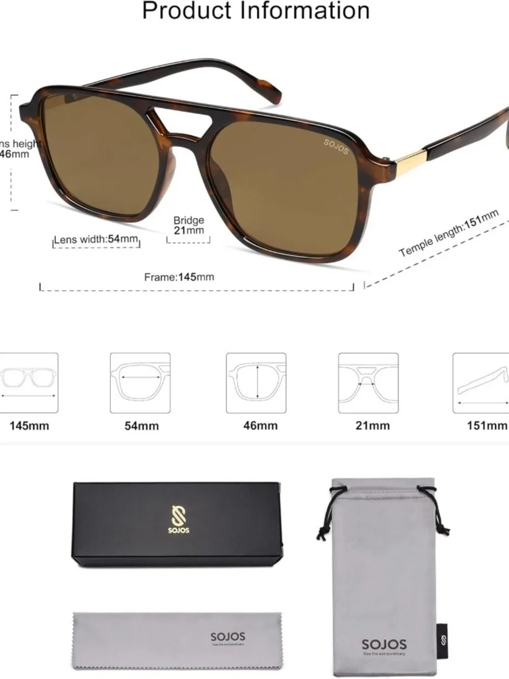 Trendy Retro Aviator Sunglasses for Women & Men | Stylish Rectangle Shades